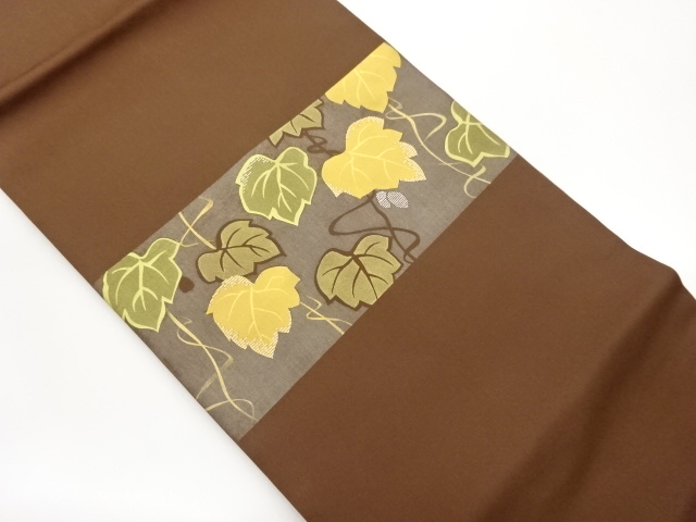 JAPANESE KIMONO / NAGOYA OBI / SHIOZE / EMBROIDERY / LEAF 